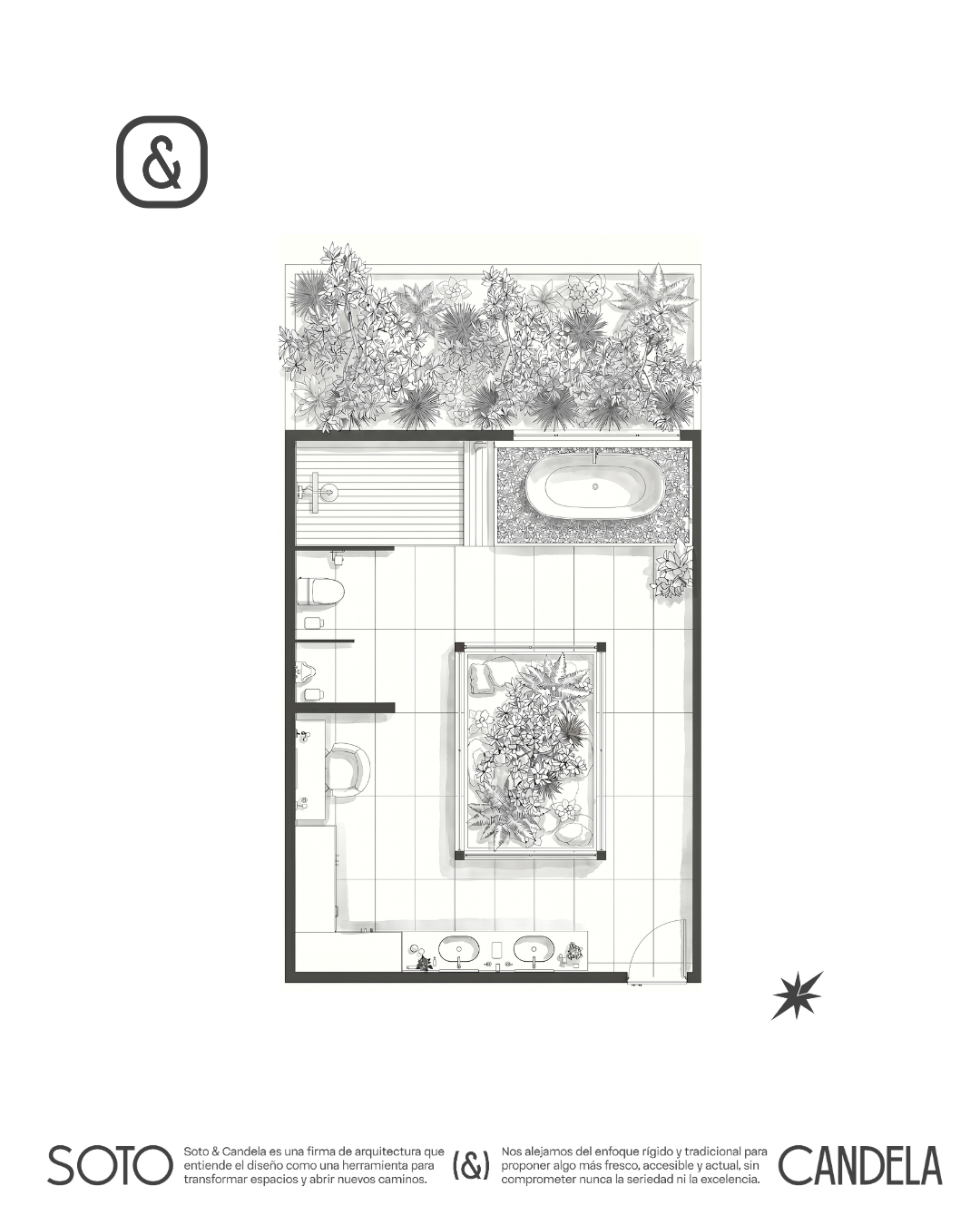 Plano técnico de baño
