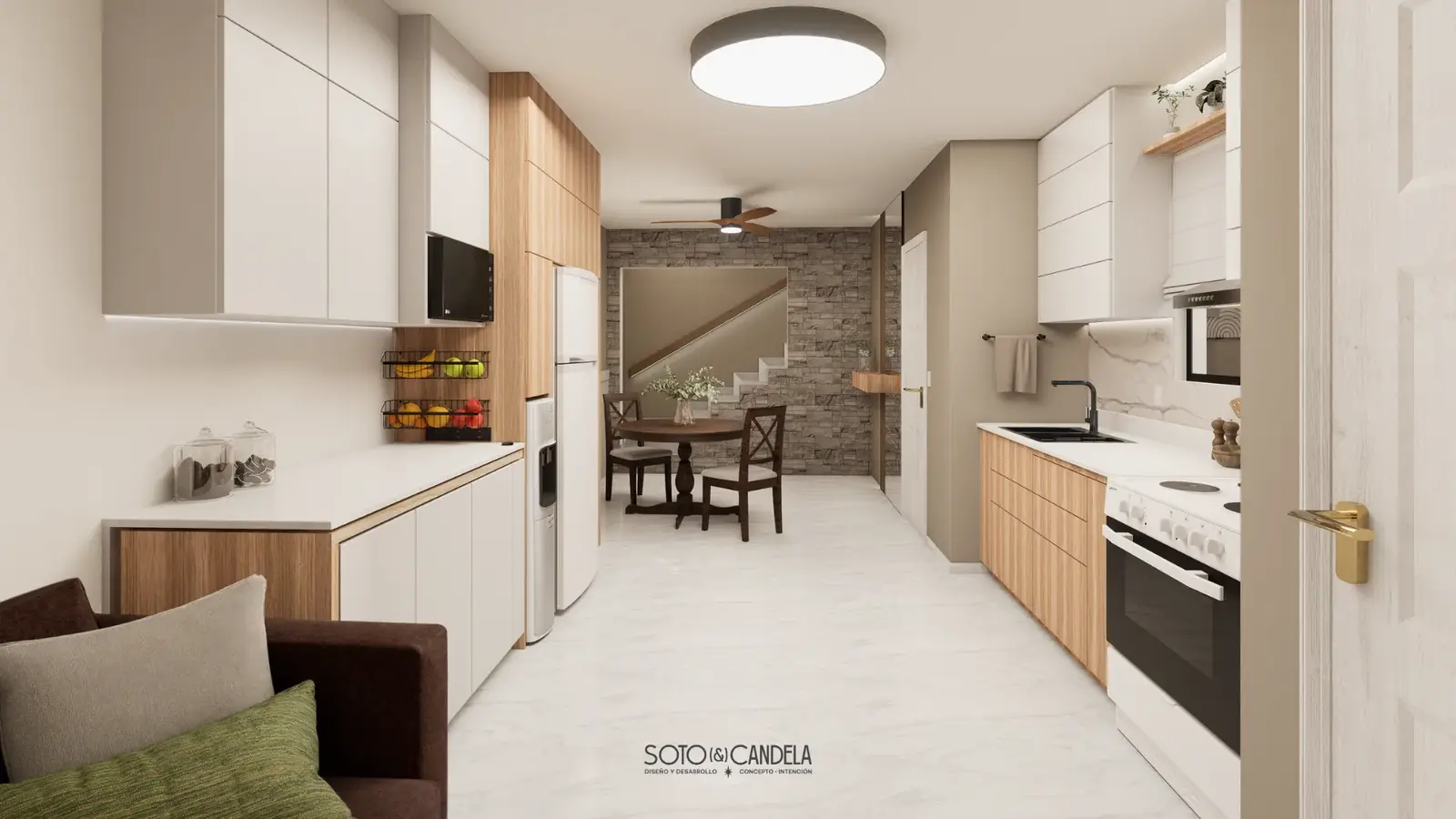 Diseño de interiores contemporáneo para cocina residencial